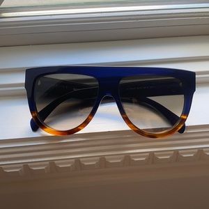 Celine flat top sunglasses dark navy and tortoise